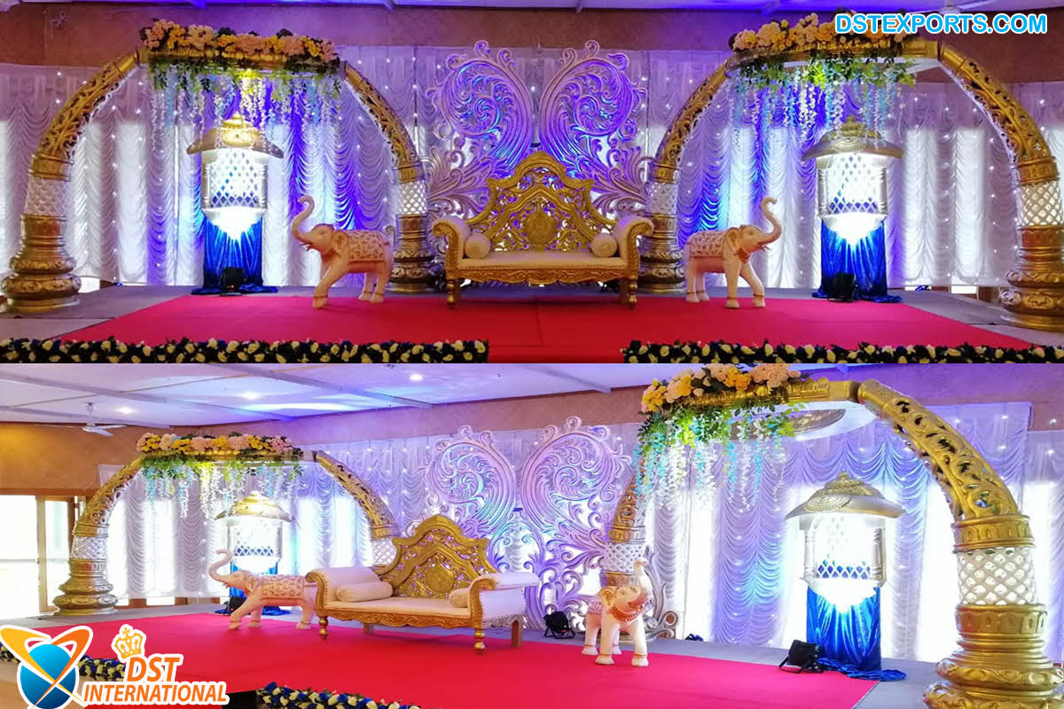 Traditional Hindu Marriage Ceremony Stage Decor