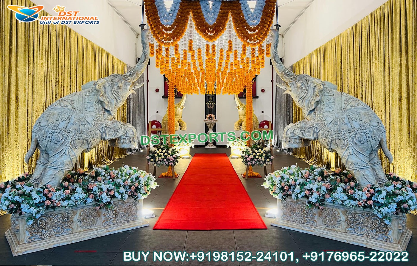 Hindu Wedding Royal Elephant Statues For Welcome 