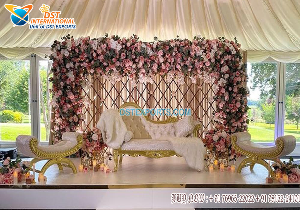 Elegant  Low Back Italian Sofa Set For Wedding Stage