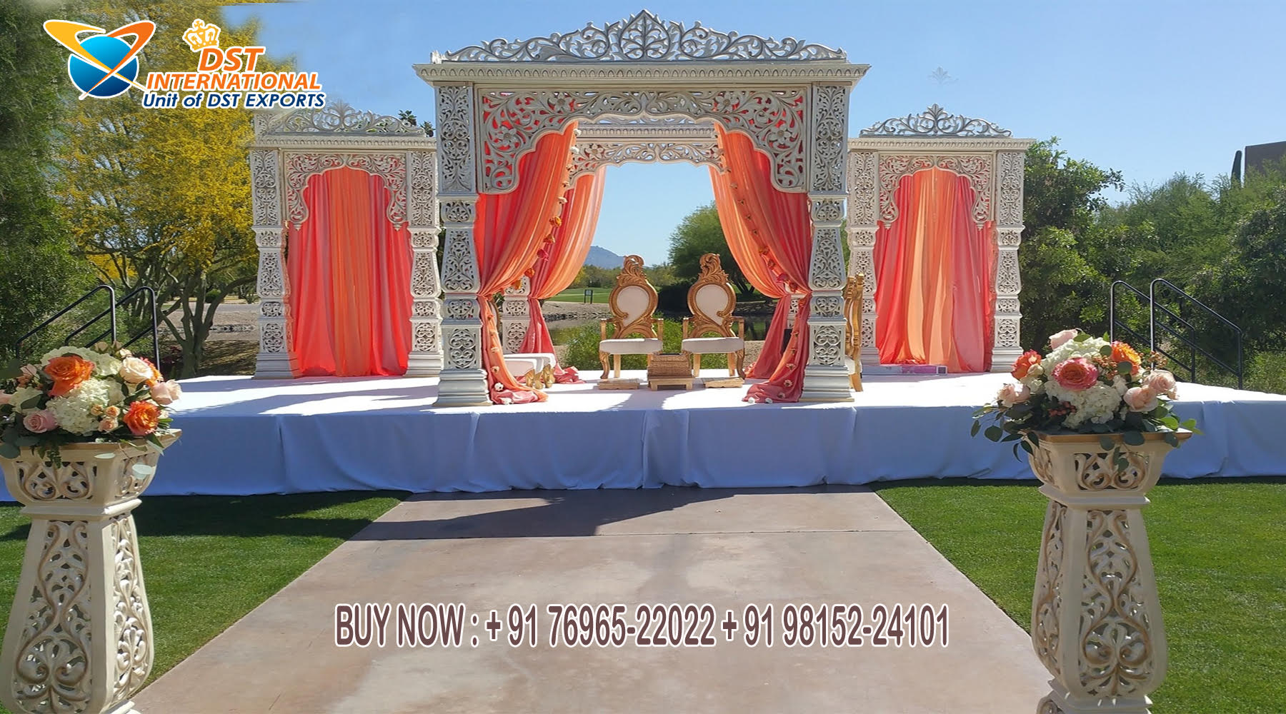Outdoor Garden Theme Wedding Bollywood Mandap