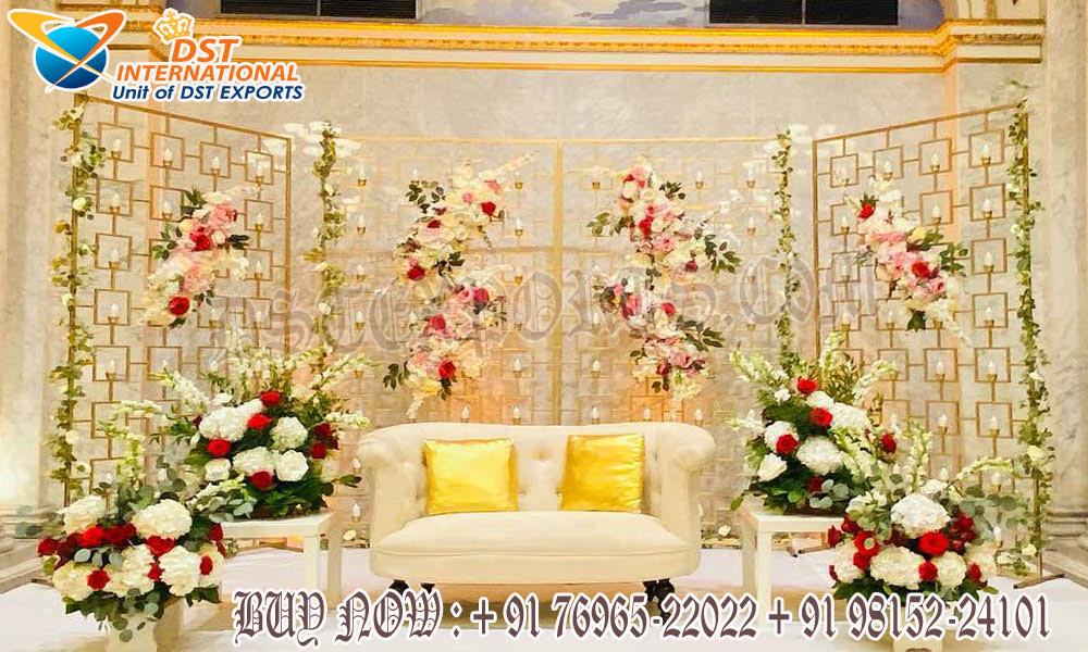 Glamorous Wedding Reception Party Stage Candle Walls 