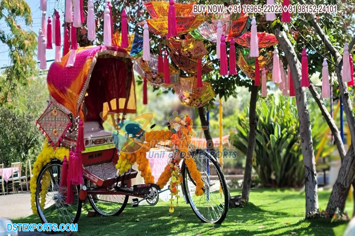 Indian Wedding Selfie Booth Rickshaw Decoration
