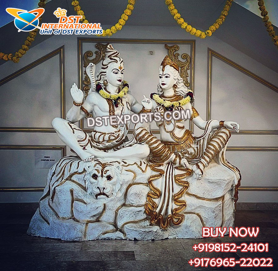 Traditional Wedding Shiv Parvati Statue For Entrance Decor 