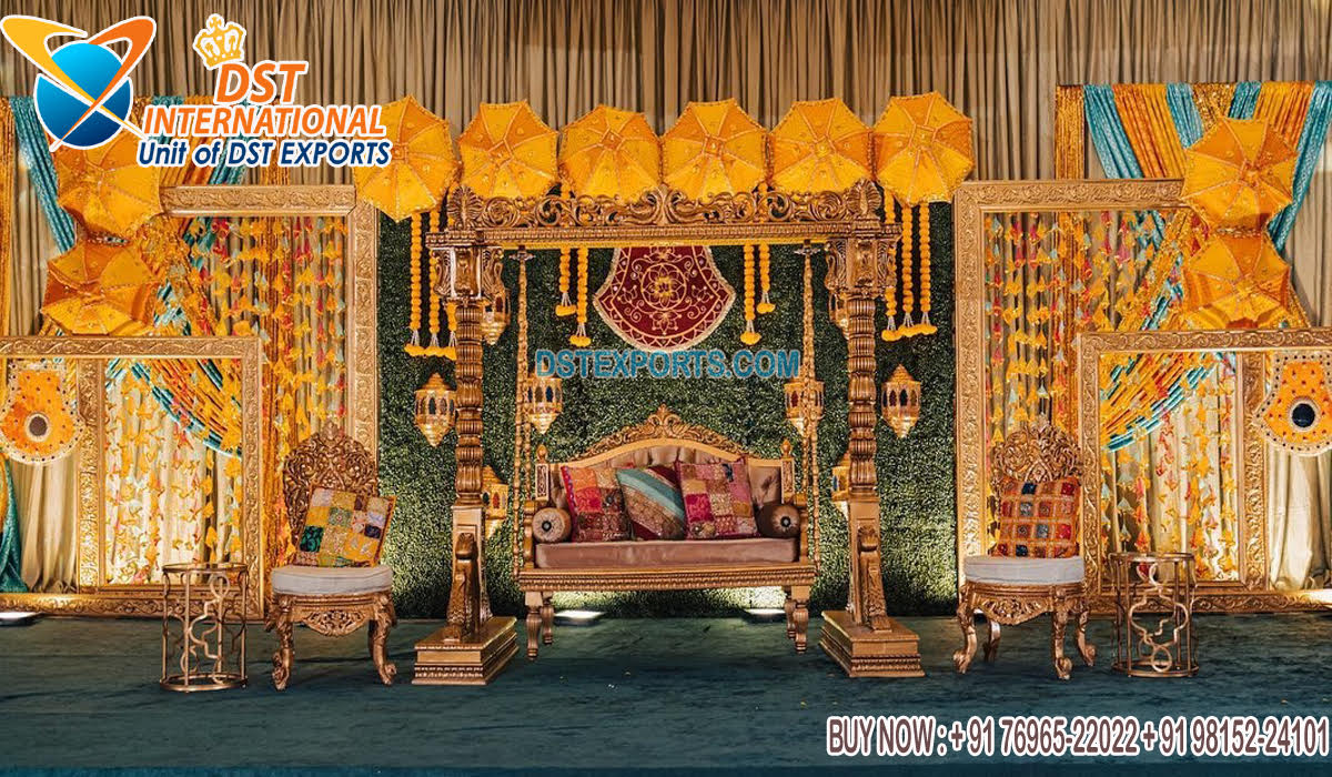 Royal Look Wedding Mehndi Stage Decoration