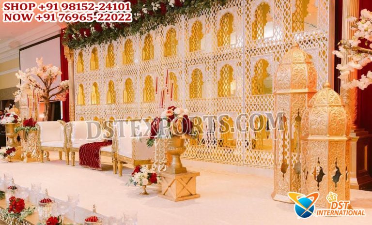 Muslim Wedding Stage Golden Mirror Frame DST International