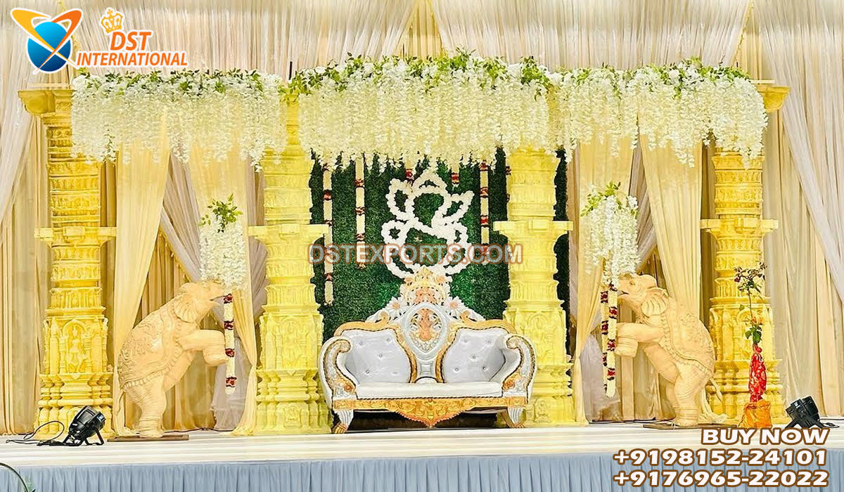 Royal Elephant Theme Wedding Stage Decoration