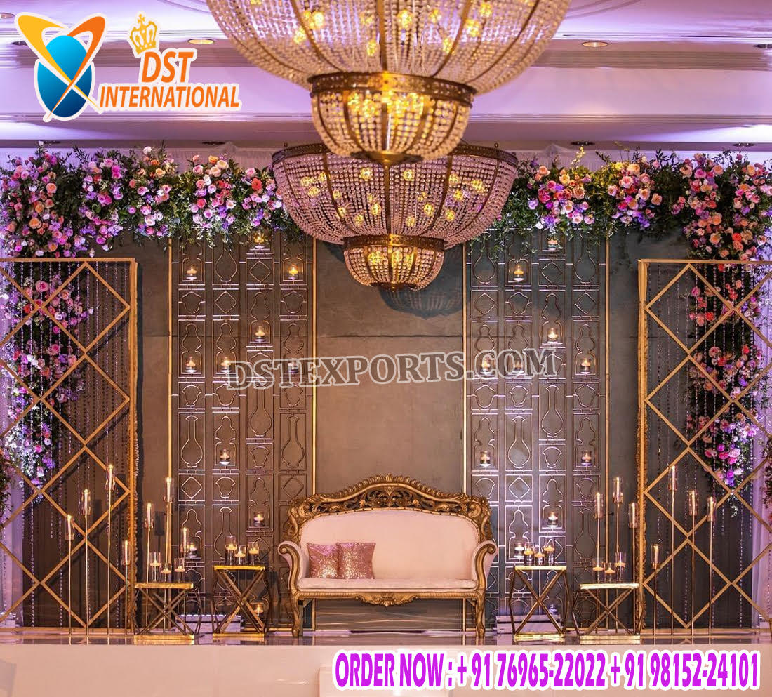 Charming Metal Candle Backdrop Stands for Wedding Stage