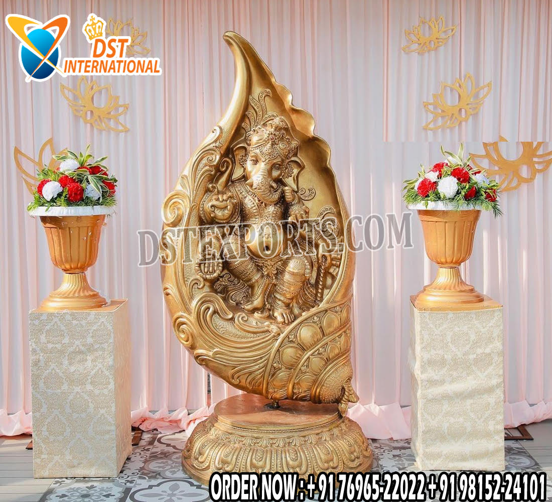 Wedding Decor FRP Shankhu Ganesha Statue
