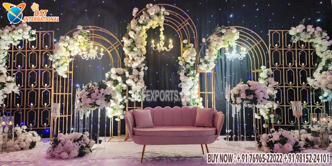 Fashionable Wedding Backdrop Metal Arches & Candle Walls