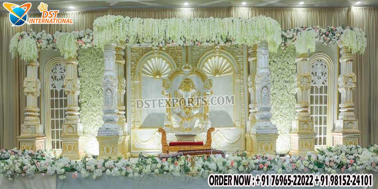 This Mandap Stage  is made of unbreakable fiberglass, light weighted, deco painted and self-standing...  