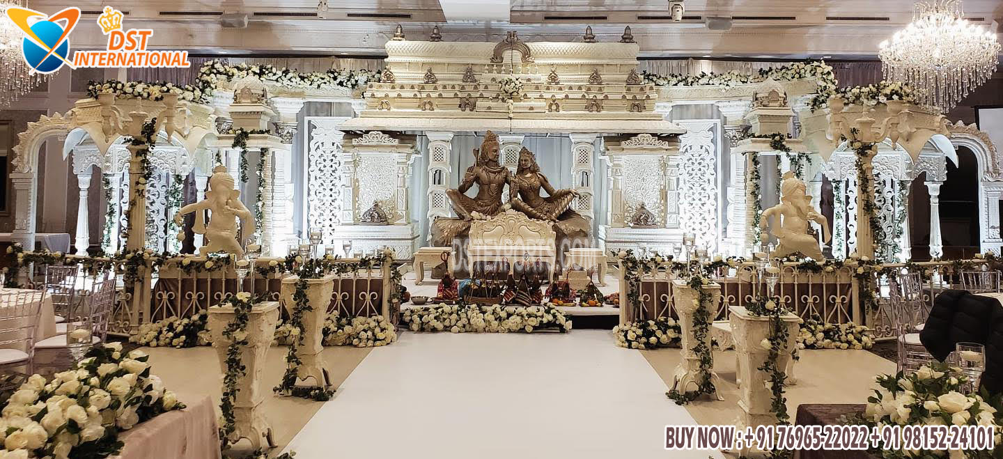 Luxury White Theme Manavarai Stage Setup