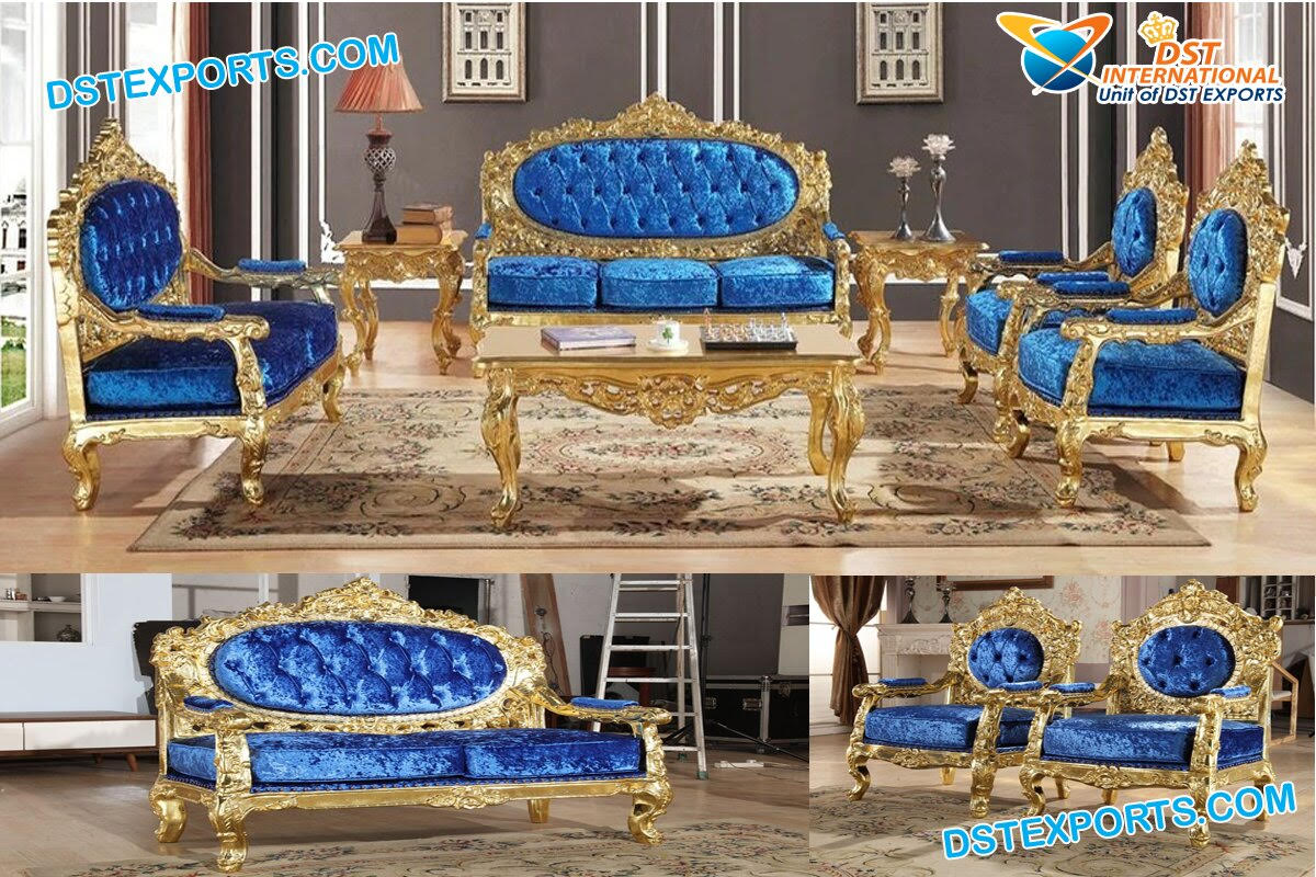Royal Blue Living Room Furniture Set