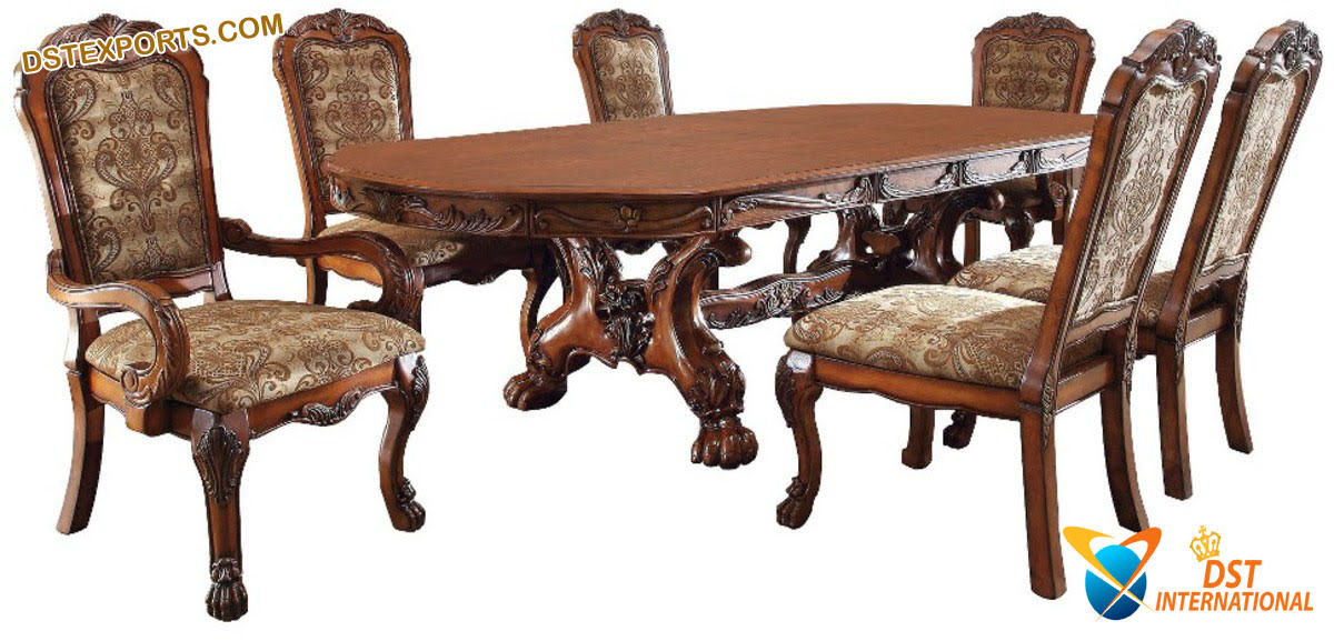 Teak wood discount dining table design