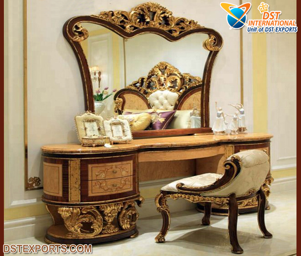 Nappolen French Style Carved Dressing Unit | Royalzig