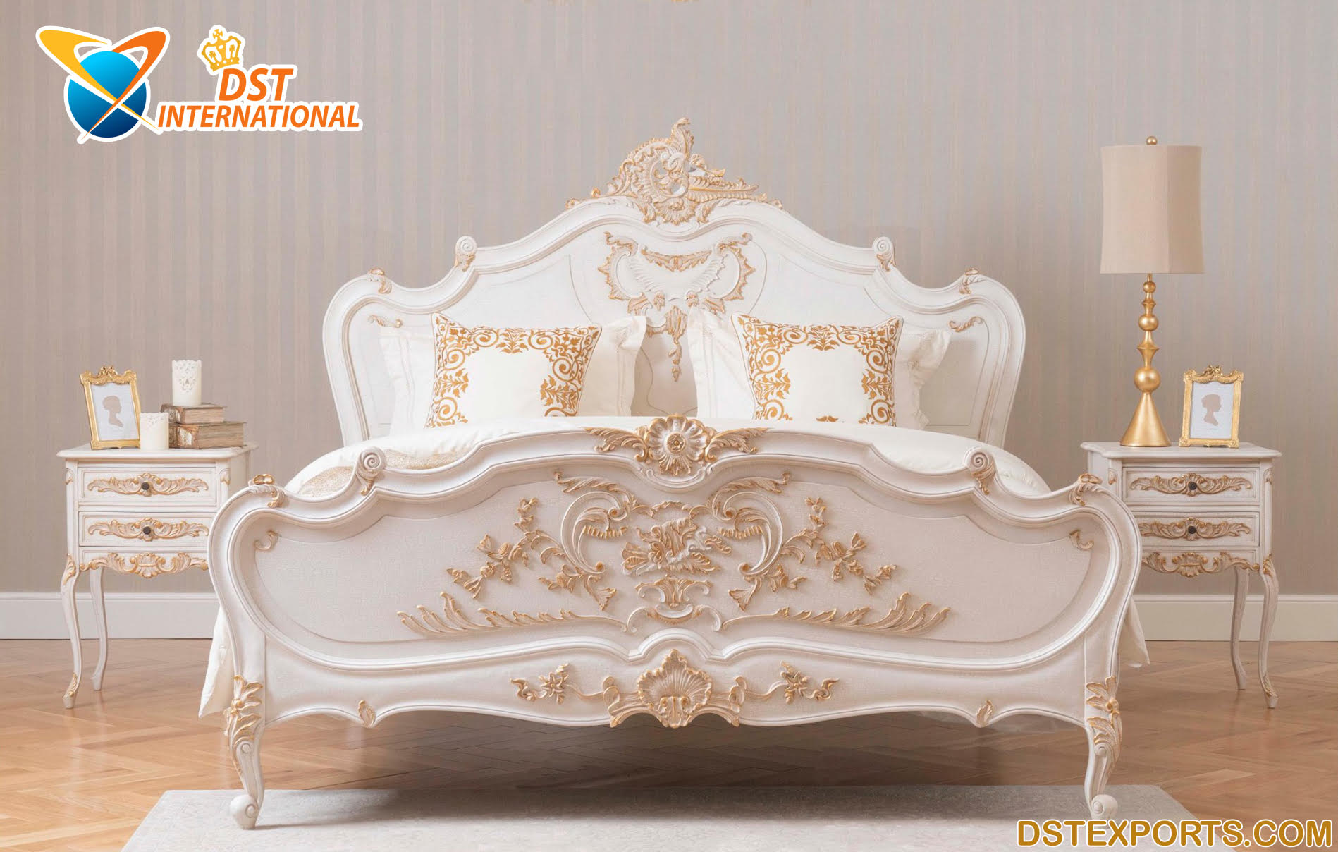 Luxury French Style White Bedroom Set, French King Bedroom Set