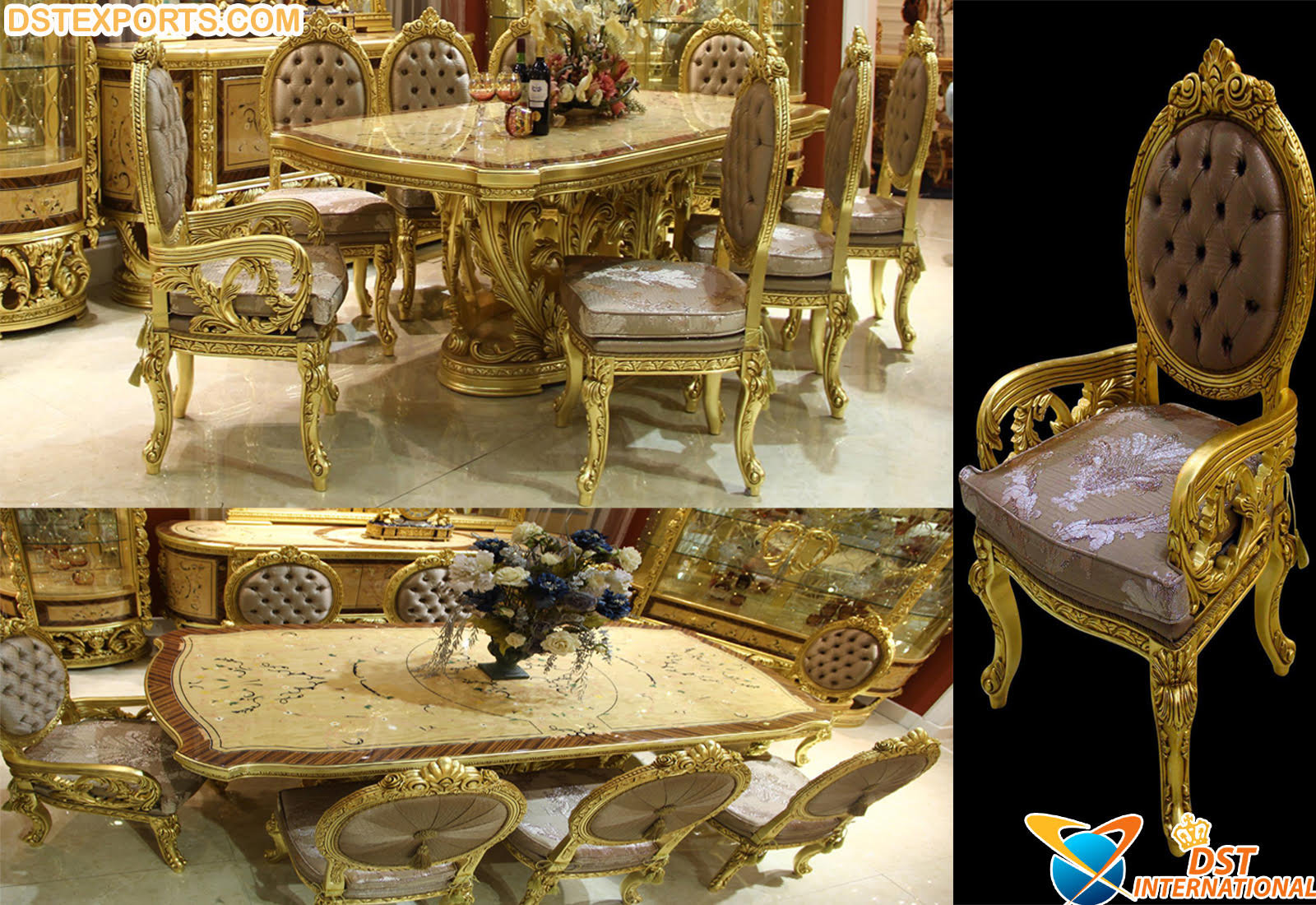 Royal Luxury European Style High-End Carving Dining Table