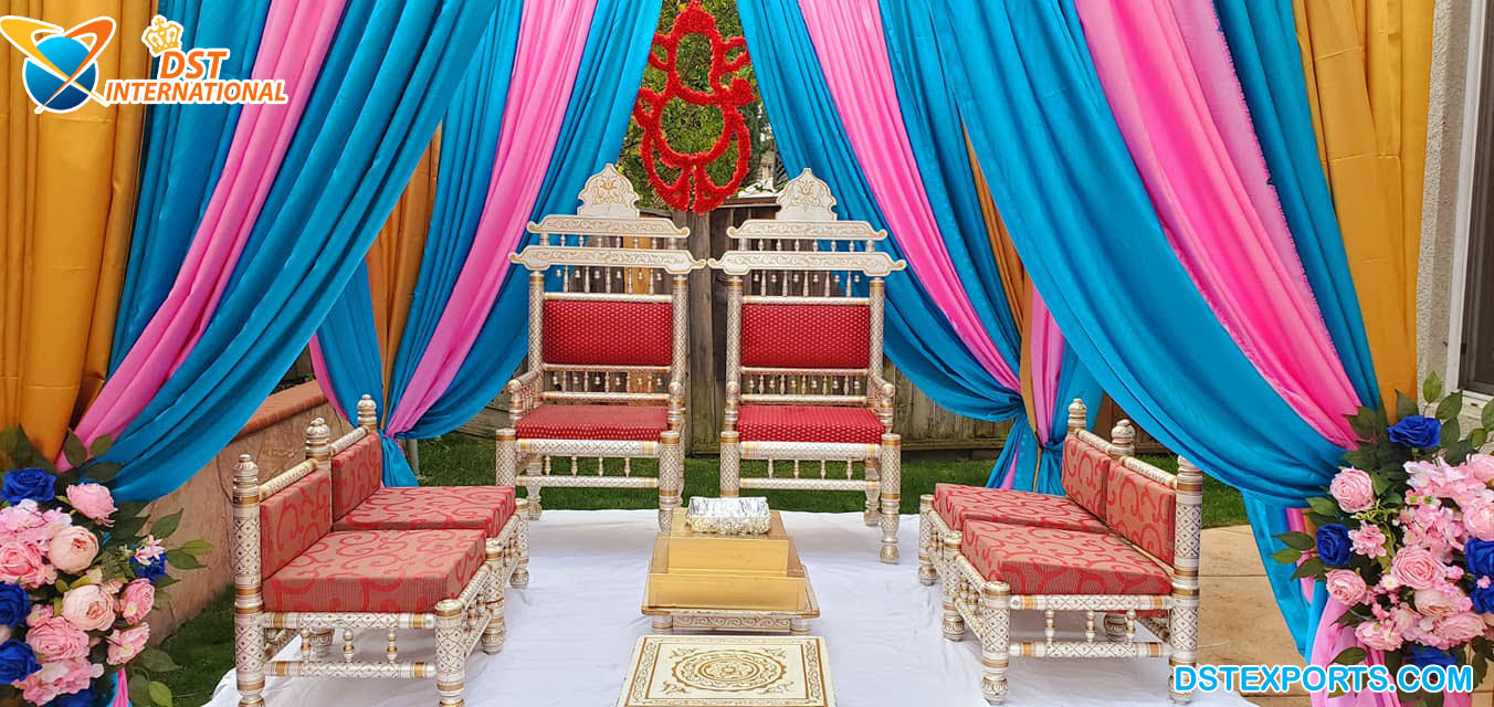 Indian Wedding Ceremonial Sankheda Mandap Chairs DST