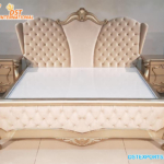 Comfortable Double King Size Bed with Side Stools
