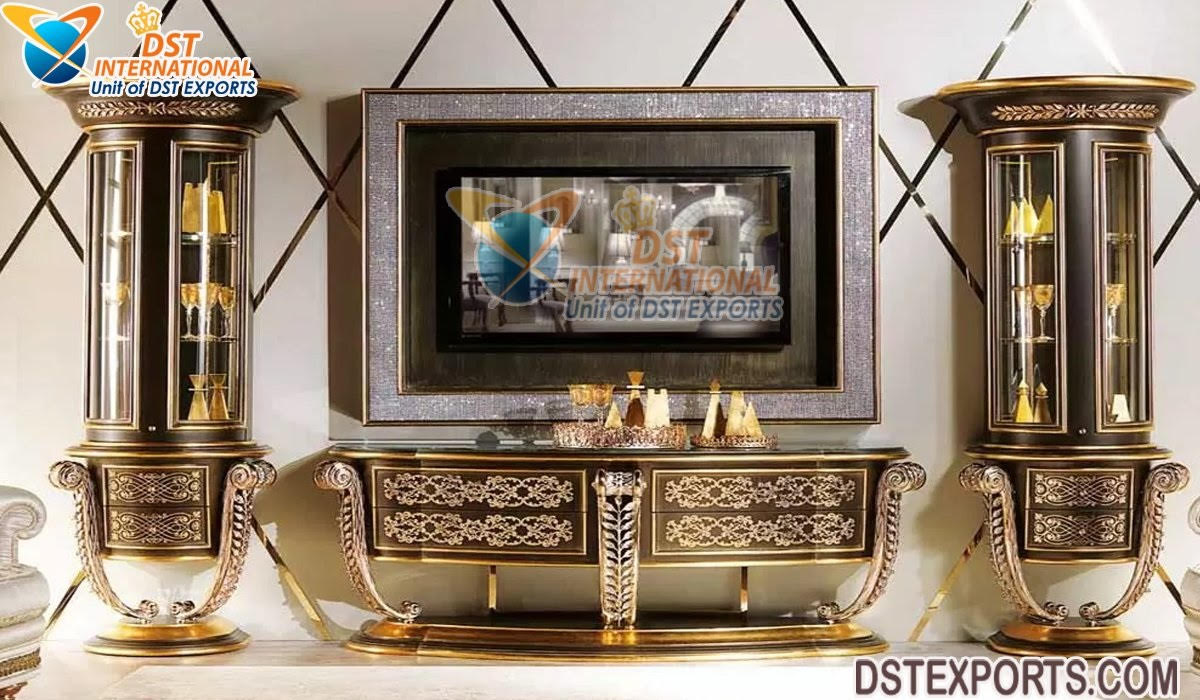 Classic Italian Living Room TV Furniture Set