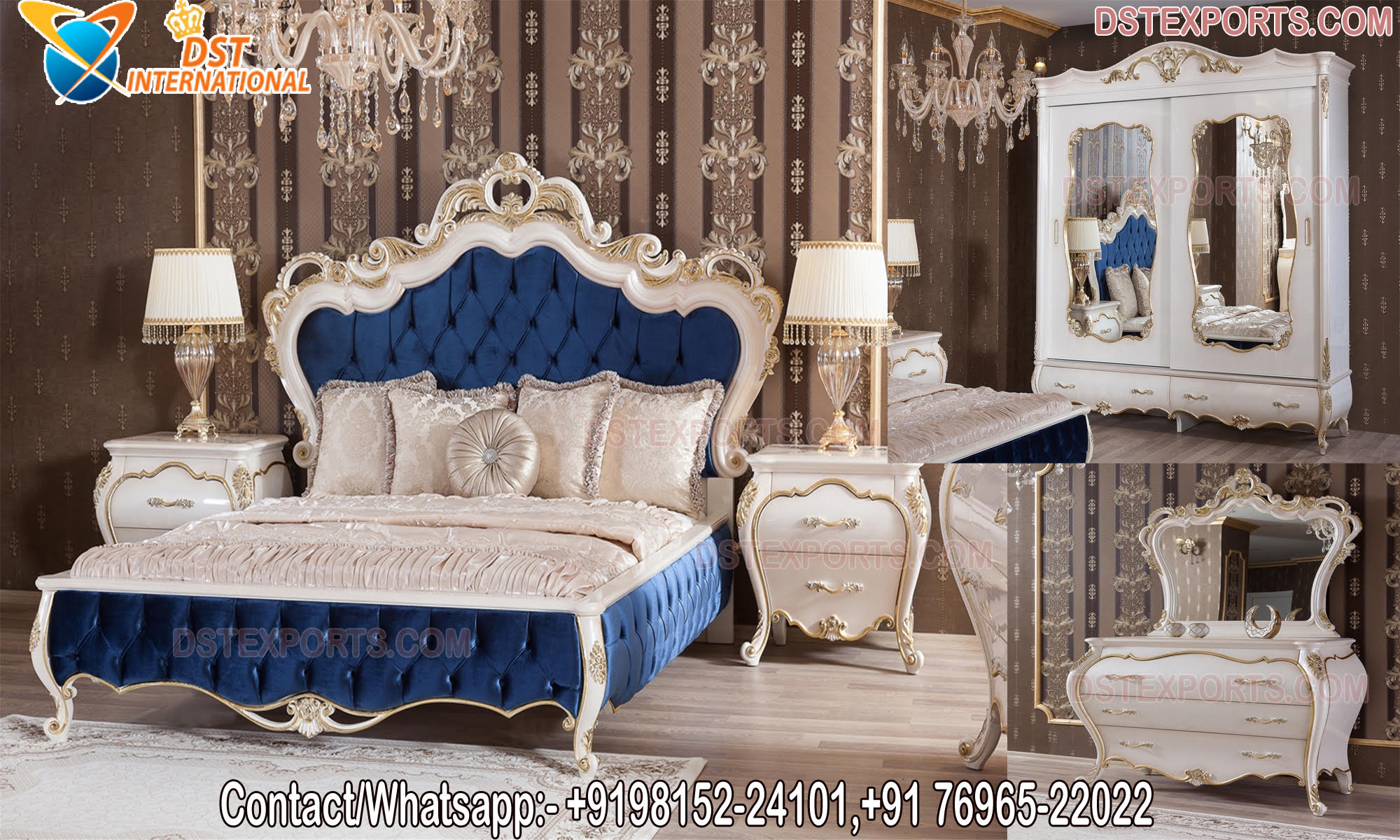 Elegant Victorian Style Queen Bedroom Furniture Set