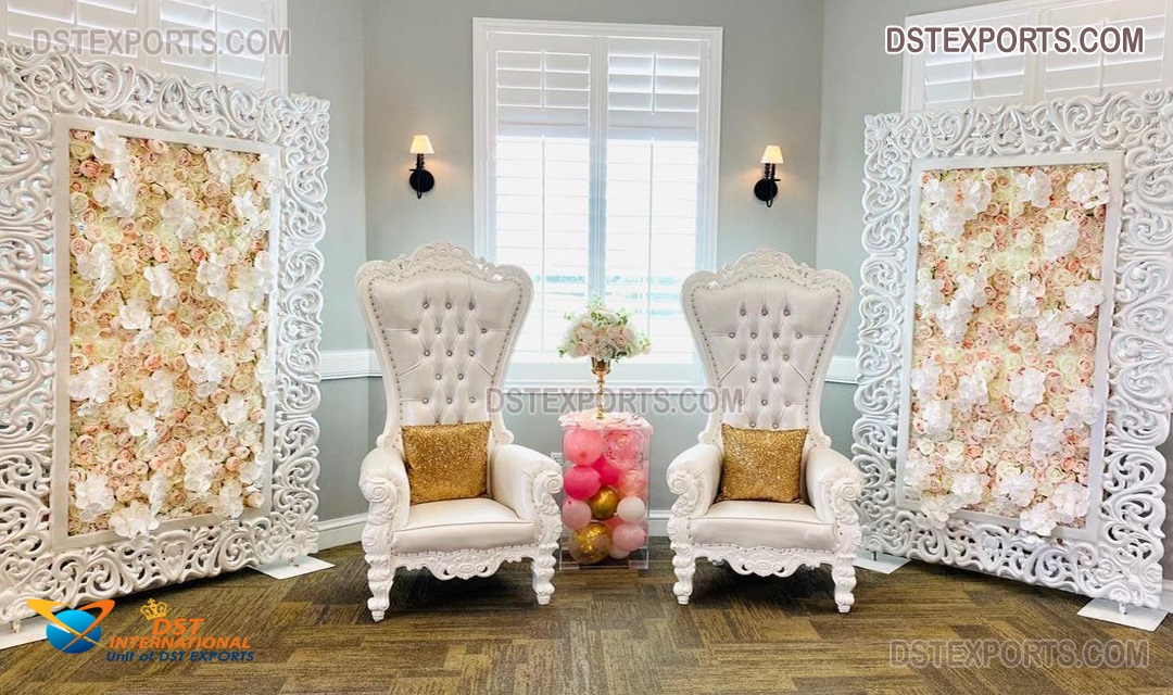 New White Wedding King Queen Throne Chairs