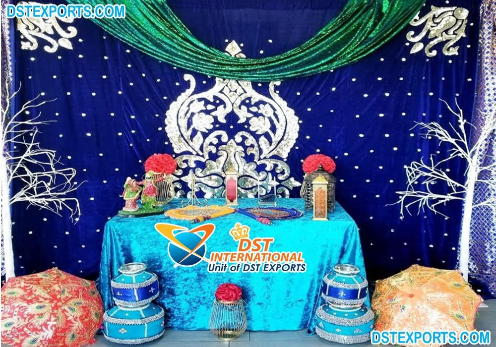 Punjabi Style Mehndi Stage Photo Booth Setup