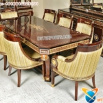 High Gloss Polished Wooden Dining Room Table Set