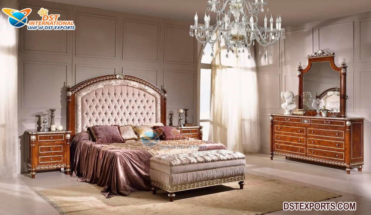 Modern Brown Finish Bedroom Furniture Set