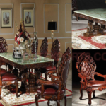 Antique Brown Finish Dining Room Furniture