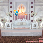 Princess Wedding White Theme Stage Decor