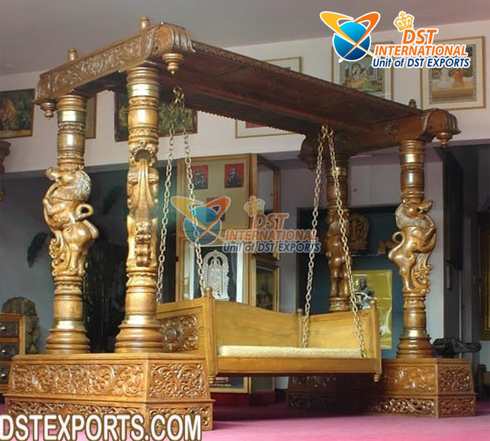 Royal Maharaja Style Hand Carved Swing
