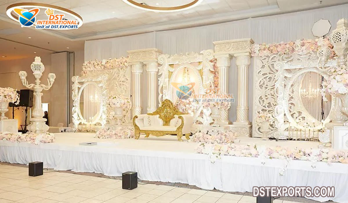 Elegant Look Creamy Wedding Stage Decor
