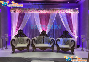 Luxurious Gold White Sofa Set For Wedding