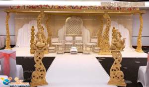 Paisley Style Pillar Wedding Mandap Setup