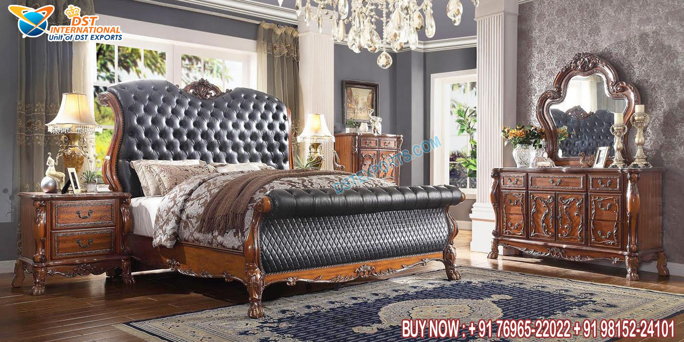 Buy Luxury Sleigh Style Bed & Bedroom Furniture