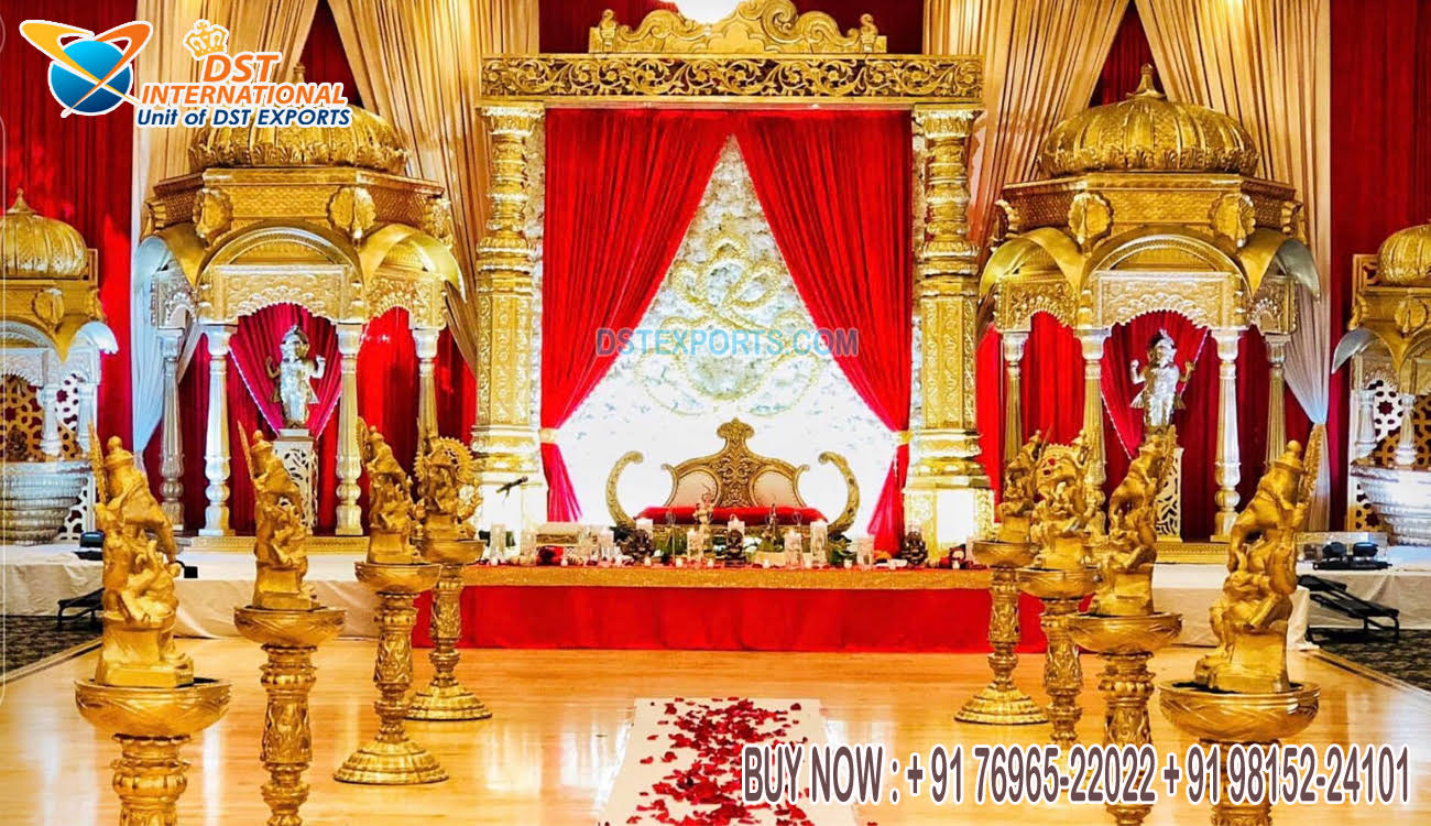 Traditional Temple Theme Tamil Wedding Stage Decor