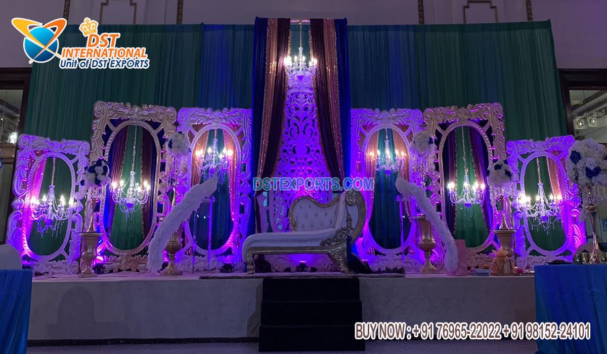 Grand Indian Wedding Reception Stage Backdrop Frames