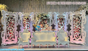 White Wedding Backdrop Photo Frames For Reception Stage