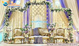 Lavish Wedding Reception Stage Decor Candle Walls