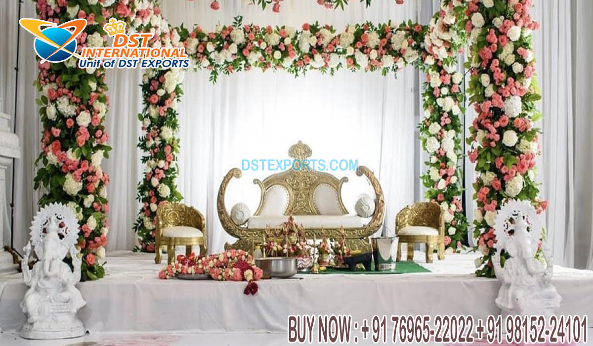 Luxury Indian Wedding Maharaja Sofa With Chairs