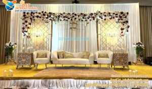 Criss-Cross Metal Candle Wall For Wedding Stage