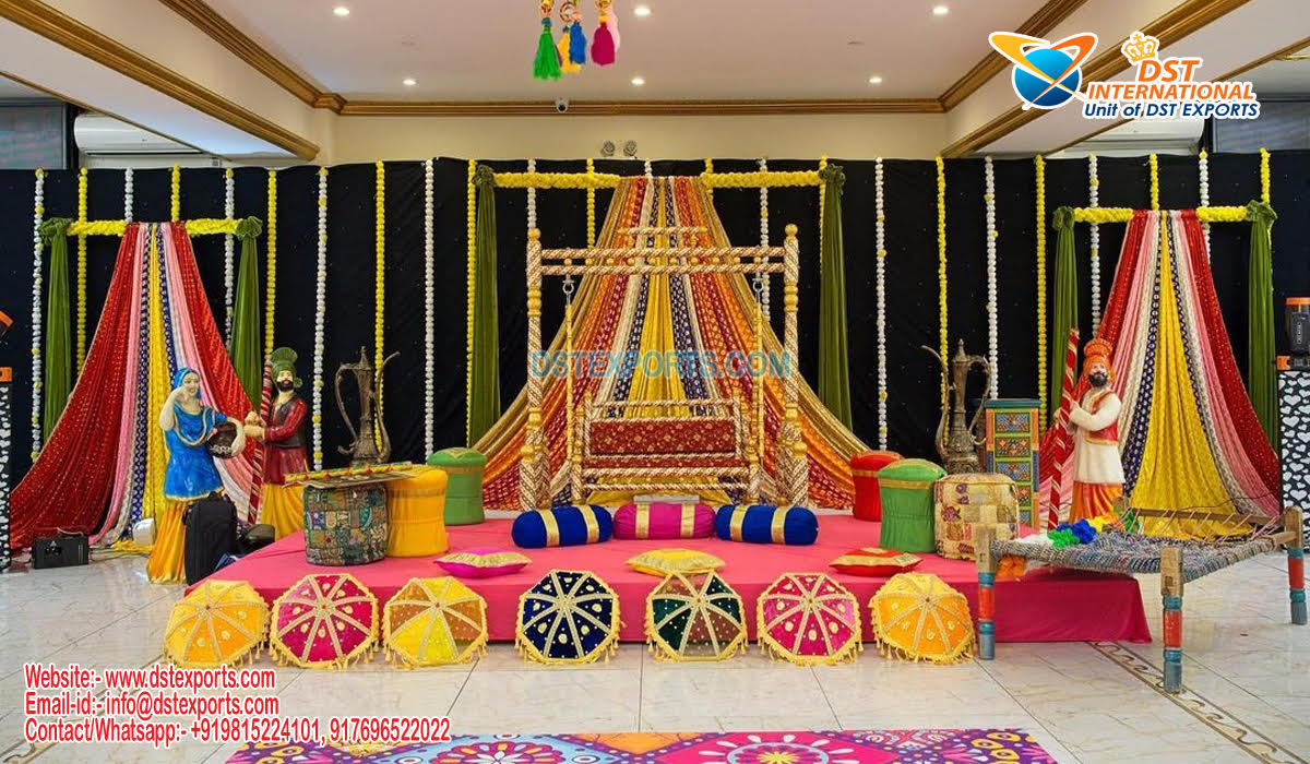 Punjabi Village Theme Mehndi Night Stage