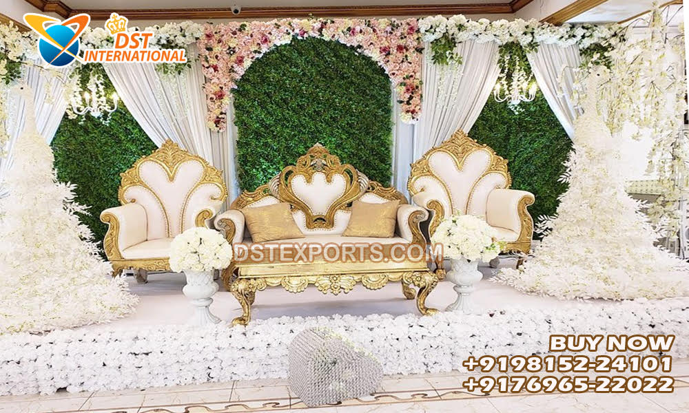 Muslim Walima Stage Loveseat With Matching Chairs
