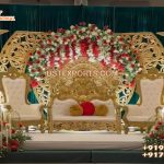 Royal Gold Theme Wedding Stage Decoration