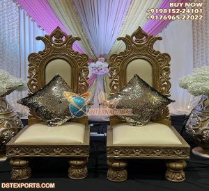 Designer Low Seating Bride Groom Chairs For Wedding