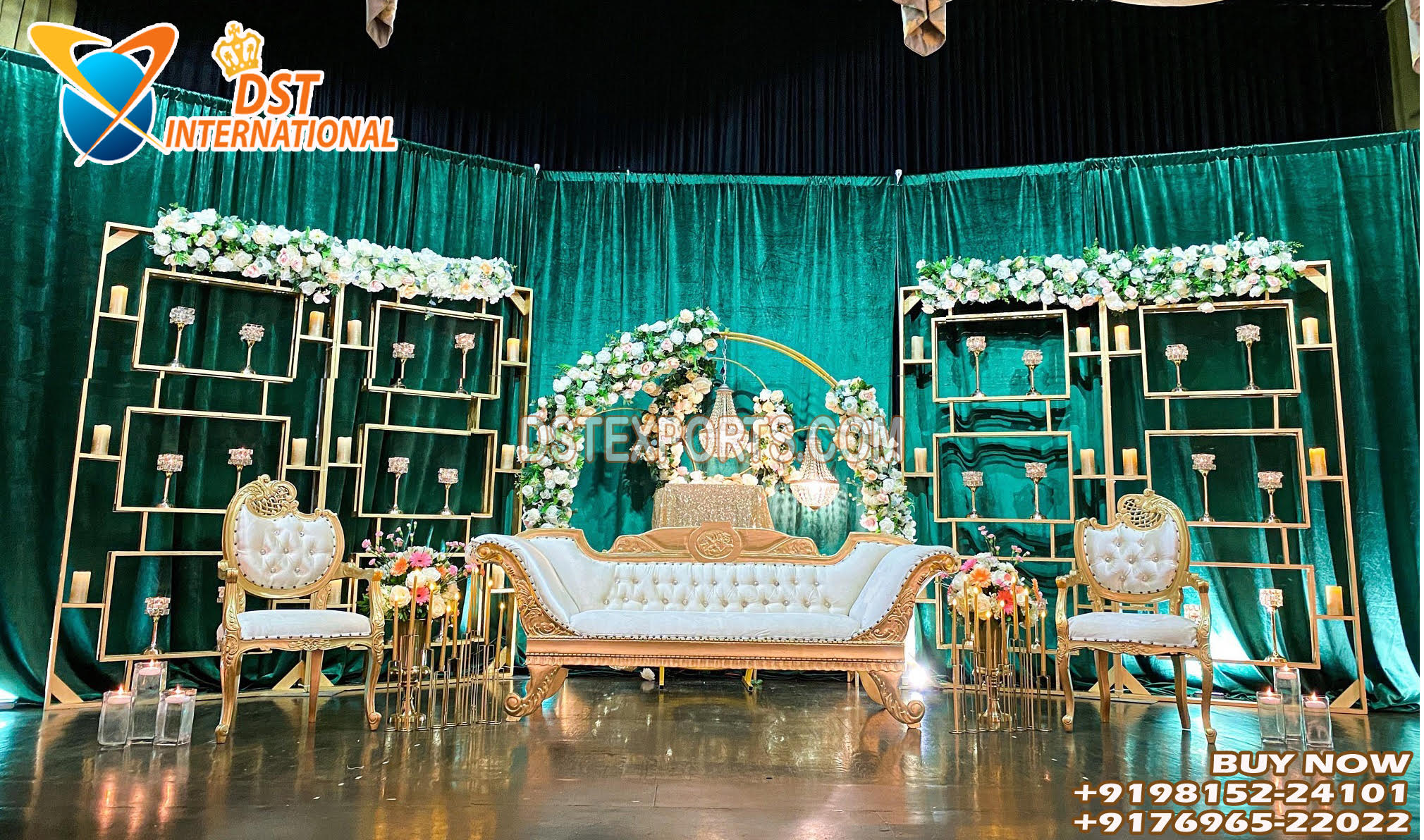 Stylish Candlelit Box For Wedding Reception Stage