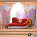 Red Velvet Themed Indian Wedding Ceremony Sofa we are manufacturer and exporters of all types pof wedding product like - wedding mandap , crystal mandaps ,metal mandaps, stages , wedding frames/panels, wedding sofa set, bride groom chairs, mandap chairs ,punjabi culture statues , wedding swings , horse drawn carriages ,backdrop curtain etc.