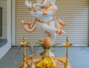 • Dancing Ganesha statue for wedding,Natrajan style Lord Ganesha idol,Traditional Ganesha murti for pooja, Fiber Ganesha statue for decoration,Wedding Ganesh murti decoration,Lord Ganesha statue for mandap,White Ganesha idol for Indian wedding,Ganesh statue for welcome ceremony,Religious Ganesha idol for events • Ganesha sculpture for Ganpati sthapana