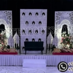 Mughal Wedding Stage Backdrop ,Muslim Wedding Stage Frames ,Royal Nikah Backdrop Decor Islamic Wedding Stage Setup ,Pakistani Walima Decoration Ideas ,Indian Wedding Backdrop Panels Fiber Arch Wedding Frames ,Luxury Mehndi Stage Design ,White Wedding Stage Props ,Traditional Lantern Wedding Decor ,Wedding Stage for Muslim Bride and Groom ,Elegant Stage Decoration for Nikah Ceremony