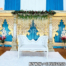 White 3D wedding stage backdrop ,English style wedding stage panels ,Luxury reception stage decor ,White arch wedding backdrop frames ,Indian wedding stage setup Australia ,Wedding stage decorations with Ganesha statues ,Indoor wedding stage ideas ,Elegant wedding backdrop panels Customizable wedding stage decor ,Modern white wedding stage design